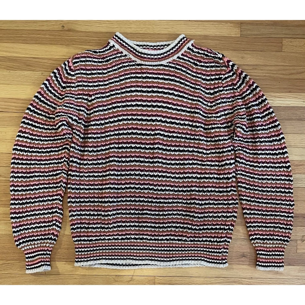 John + Jenn‎ L Striped Knitted Pullover Sweater Balloon Sleeve Anthropologie